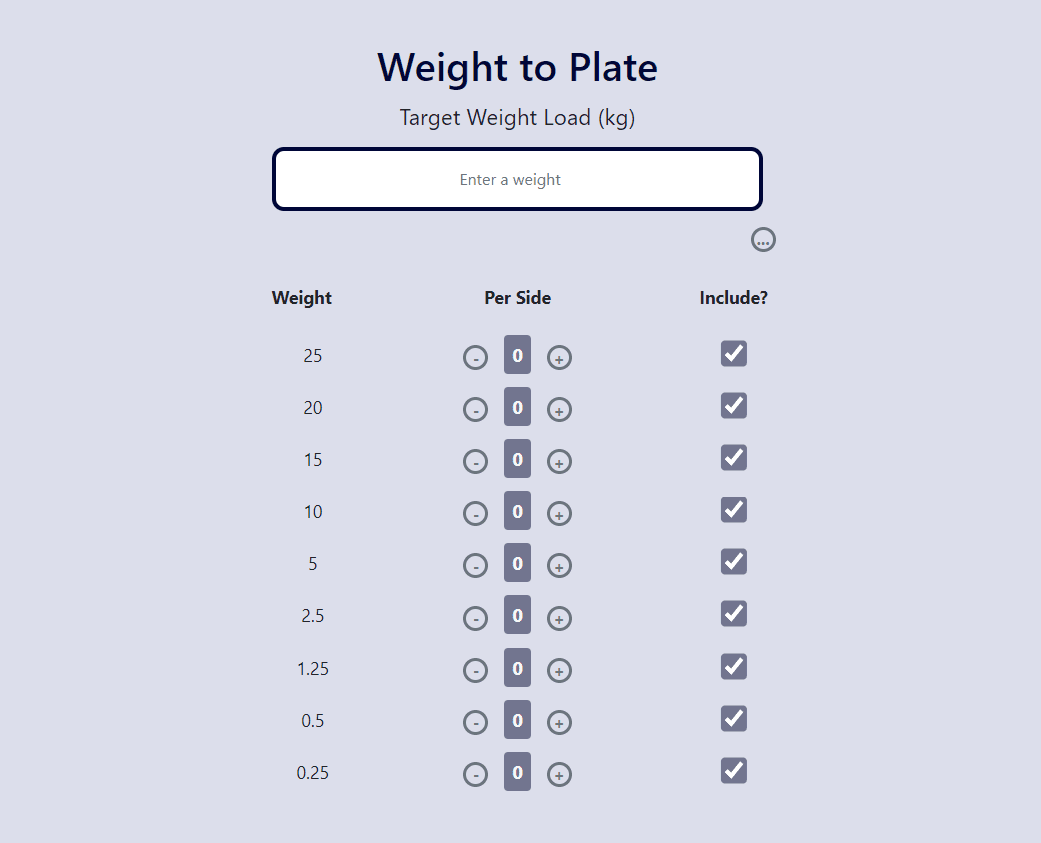 Weight to Plate